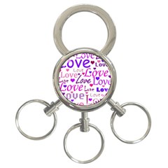 Love Pattern 3-ring Key Chains by Valentinaart