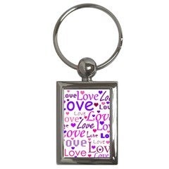 Love Pattern Key Chains (rectangle)  by Valentinaart