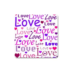 Love Pattern Square Magnet by Valentinaart