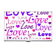 Love Pattern Business Card Holders by Valentinaart