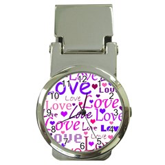 Love Pattern Money Clip Watches by Valentinaart