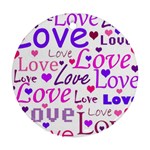 Love pattern Round Ornament (Two Sides)  Back