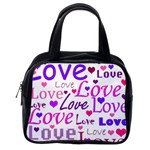 Love pattern Classic Handbags (One Side) Front