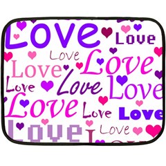 Love Pattern Fleece Blanket (mini) by Valentinaart