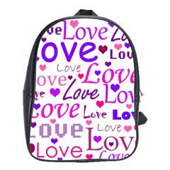 Love Pattern School Bags(large)  by Valentinaart