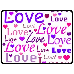 Love Pattern Fleece Blanket (large)  by Valentinaart