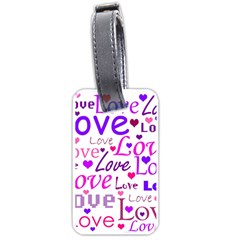 Love Pattern Luggage Tags (one Side)  by Valentinaart