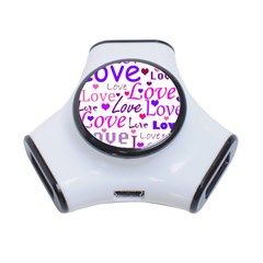 Love Pattern 3-port Usb Hub by Valentinaart