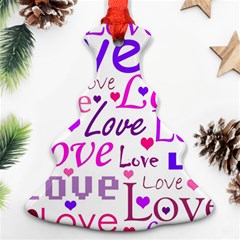 Love Pattern Christmas Tree Ornament (2 Sides) by Valentinaart