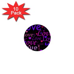 Love Pattern 2 1  Mini Buttons (10 Pack)  by Valentinaart