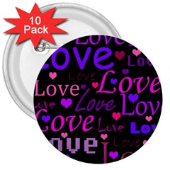 Love Pattern 2 3  Buttons (10 Pack)  by Valentinaart