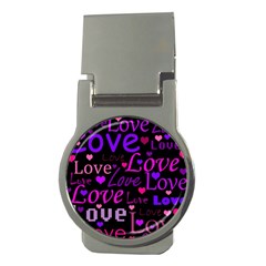 Love Pattern 2 Money Clips (round)  by Valentinaart