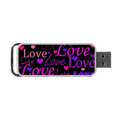 Love Pattern 2 Portable Usb Flash (one Side) by Valentinaart