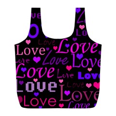 Love Pattern 2 Full Print Recycle Bags (l)  by Valentinaart