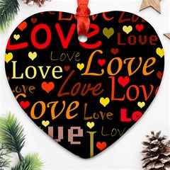 Love Pattern 3 Ornament (heart)  by Valentinaart