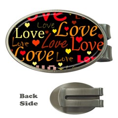 Love Pattern 3 Money Clips (oval)  by Valentinaart