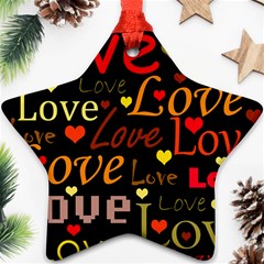 Love Pattern 3 Star Ornament (two Sides)  by Valentinaart