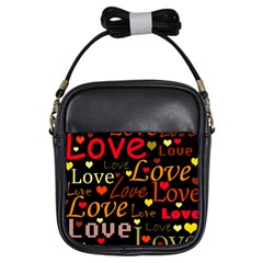 Love Pattern 3 Girls Sling Bags by Valentinaart