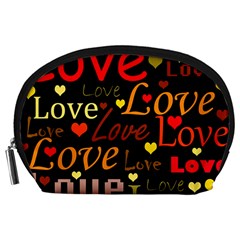 Love Pattern 3 Accessory Pouches (large)  by Valentinaart