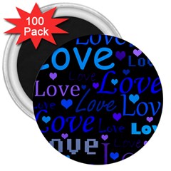 Blue Love Pattern 3  Magnets (100 Pack) by Valentinaart