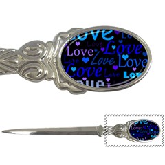 Blue Love Pattern Letter Openers by Valentinaart