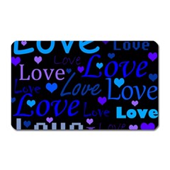 Blue Love Pattern Magnet (rectangular) by Valentinaart