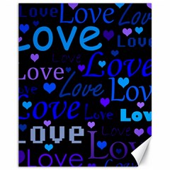 Blue Love Pattern Canvas 11  X 14   by Valentinaart