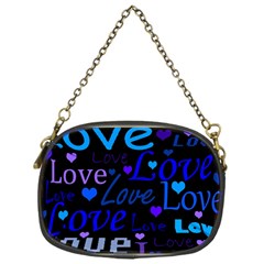 Blue Love Pattern Chain Purses (one Side)  by Valentinaart