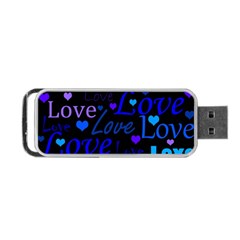 Blue Love Pattern Portable Usb Flash (two Sides) by Valentinaart