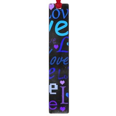 Blue Love Pattern Large Book Marks by Valentinaart