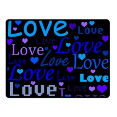 Blue Love Pattern Double Sided Fleece Blanket (small)  by Valentinaart