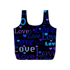 Blue Love Pattern Full Print Recycle Bags (s)  by Valentinaart