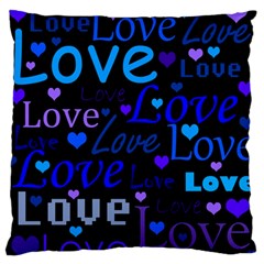 Blue Love Pattern Large Flano Cushion Case (one Side) by Valentinaart