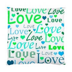 Love pattern - green and blue Standard Cushion Case (Two Sides)