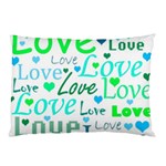 Love pattern - green and blue Pillow Case 26.62 x18.9  Pillow Case