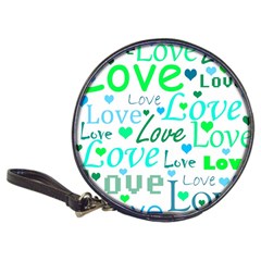 Love pattern - green and blue Classic 20-CD Wallets