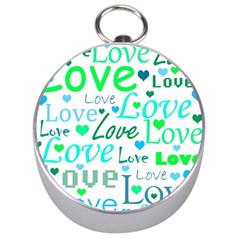 Love pattern - green and blue Silver Compasses