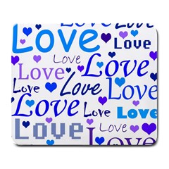 Blue And Purple Love Pattern Large Mousepads by Valentinaart