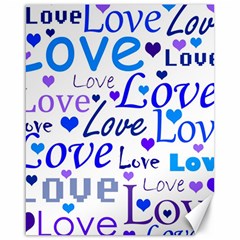 Blue And Purple Love Pattern Canvas 16  X 20   by Valentinaart