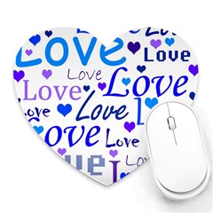 Blue And Purple Love Pattern Heart Mousepads by Valentinaart