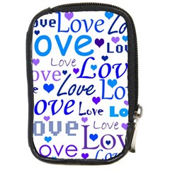 Blue And Purple Love Pattern Compact Camera Cases by Valentinaart