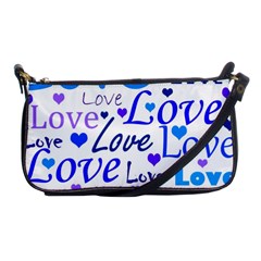 Blue And Purple Love Pattern Shoulder Clutch Bags by Valentinaart