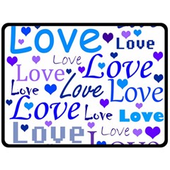 Blue And Purple Love Pattern Fleece Blanket (large)  by Valentinaart