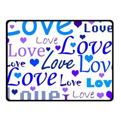 Blue And Purple Love Pattern Fleece Blanket (small) by Valentinaart