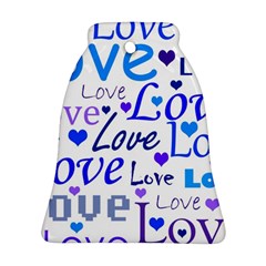 Blue And Purple Love Pattern Bell Ornament (2 Sides) by Valentinaart