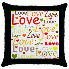 Valentine s Day Pattern Throw Pillow Case (black) by Valentinaart