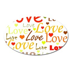 Valentine s Day Pattern Oval Magnet