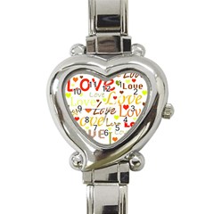 Valentine s Day Pattern Heart Italian Charm Watch by Valentinaart