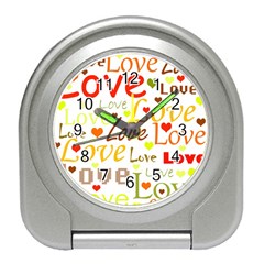 Valentine s Day Pattern Travel Alarm Clocks by Valentinaart