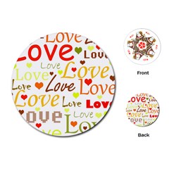 Valentine s Day Pattern Playing Cards (round)  by Valentinaart